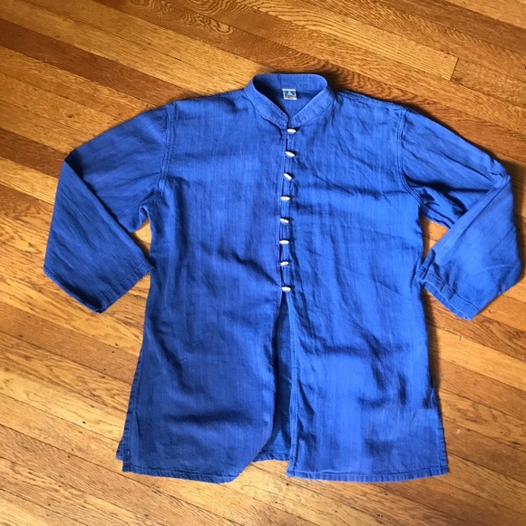 Vintage cotton toggle button top - Picture 2 of 4